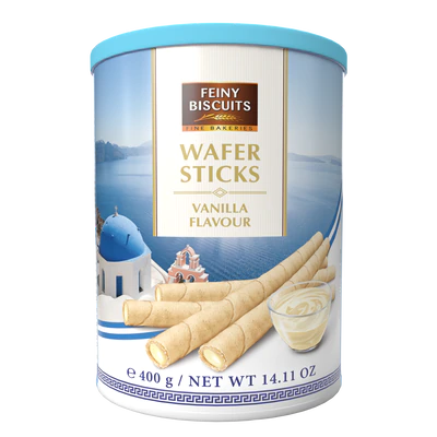 Gaufrettes roulées à la crème au goût vanille 400g