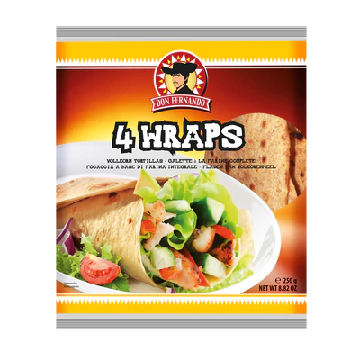 Wraps Tortillas à la farine de blé 250g (4x25cm)