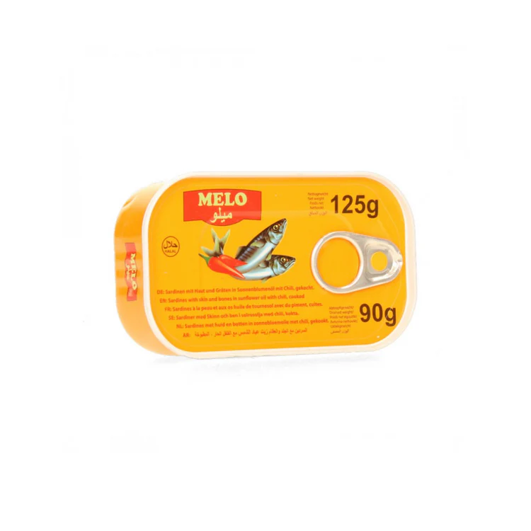 Melo, Sardines, HOT, in Vegetable Oil, 125g