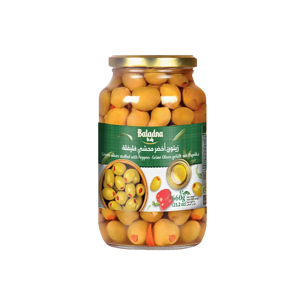 Green olives stuffed with peppers, Baladna, 660g