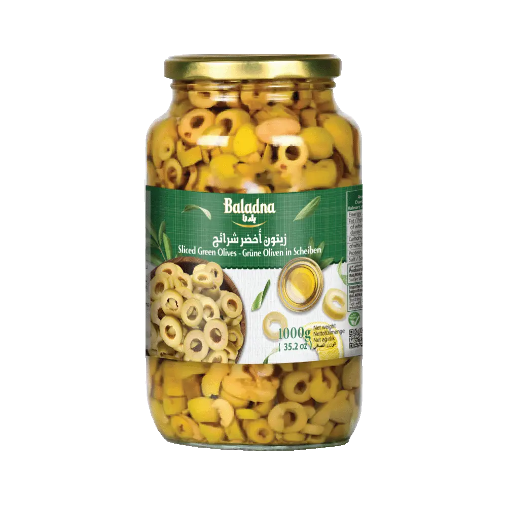 Silced Green olives, Baladna, 1kg