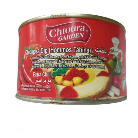 Chickpea dip hummus Tahina extra chilli, Chtoura garden, (rouge) 420g