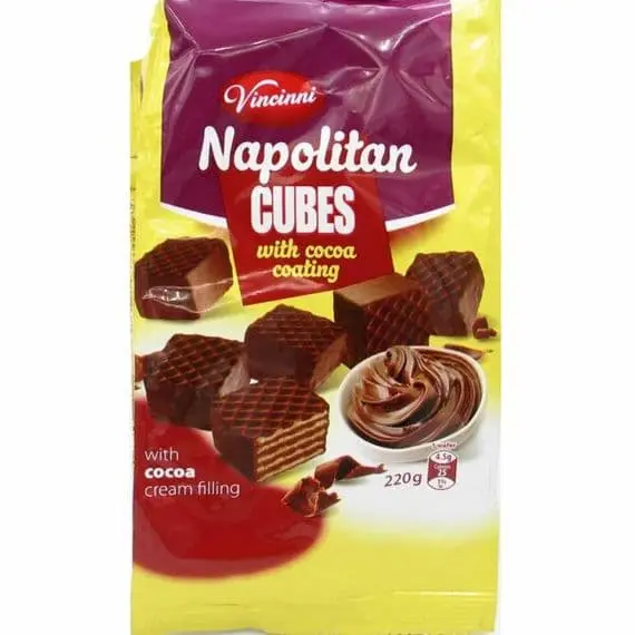 Vincinni Napolitane with cacao coating, Cuburi, 220g