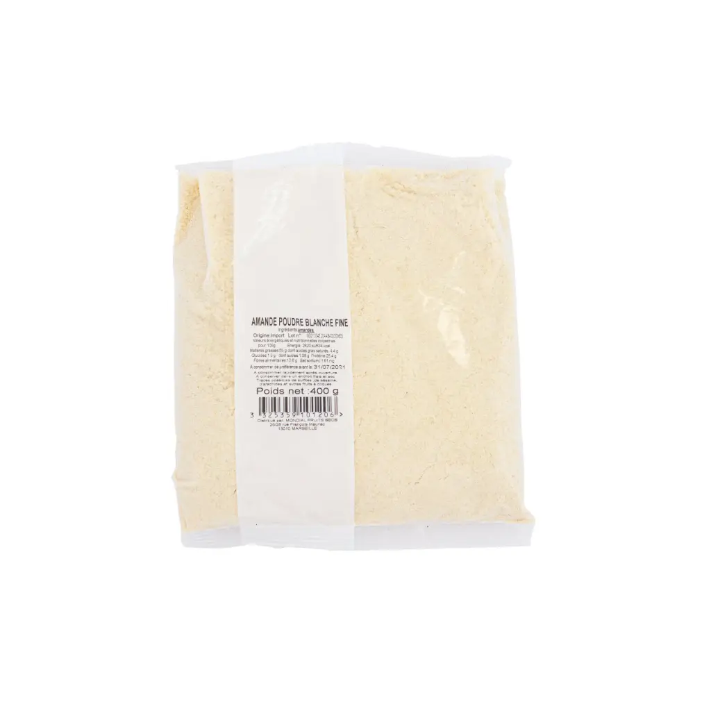 Amande poudre blanche fine, Les délicieux fruits secs, 500g