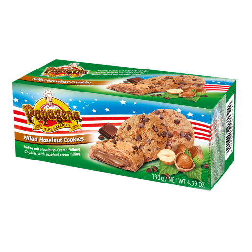 Biscuits fourrés au chocolat à la crème à la noisette, 130g