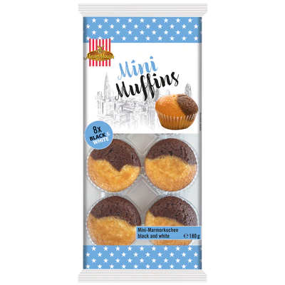Mini gâteaux marbrés noir & blanc, 180g 