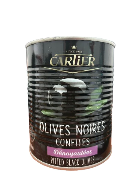 Olives noires confites dénoyautées, Cartier, 850ml