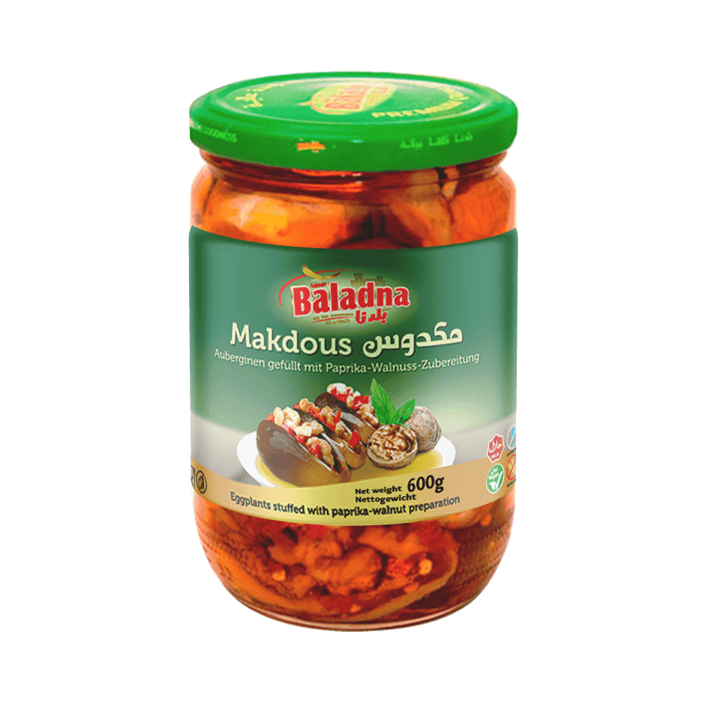 Makdous Aubergines marinées piquant, Baladna, 600g