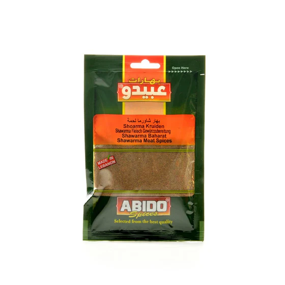 Epices shawarma viandes moulue, Abido, 50g