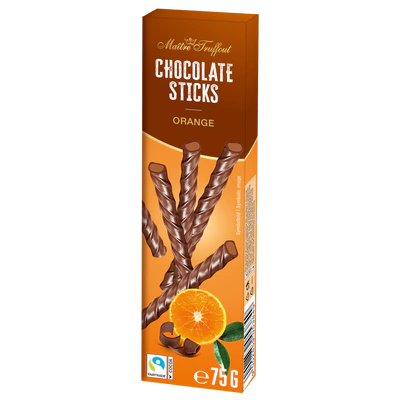 Bâtonnets de chocolat au lait à l’orange 75g