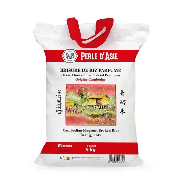 Brisure de riz parfumé Cassé 1 fois, Perle d'asie, 5kg