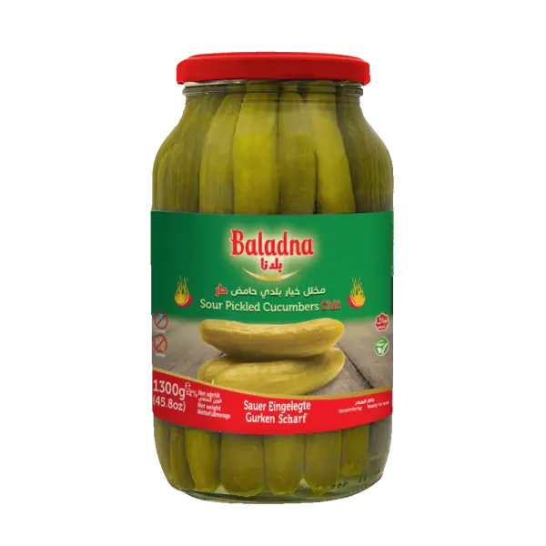 Concombres marinés aigres et piquants, Baladna, 1300g