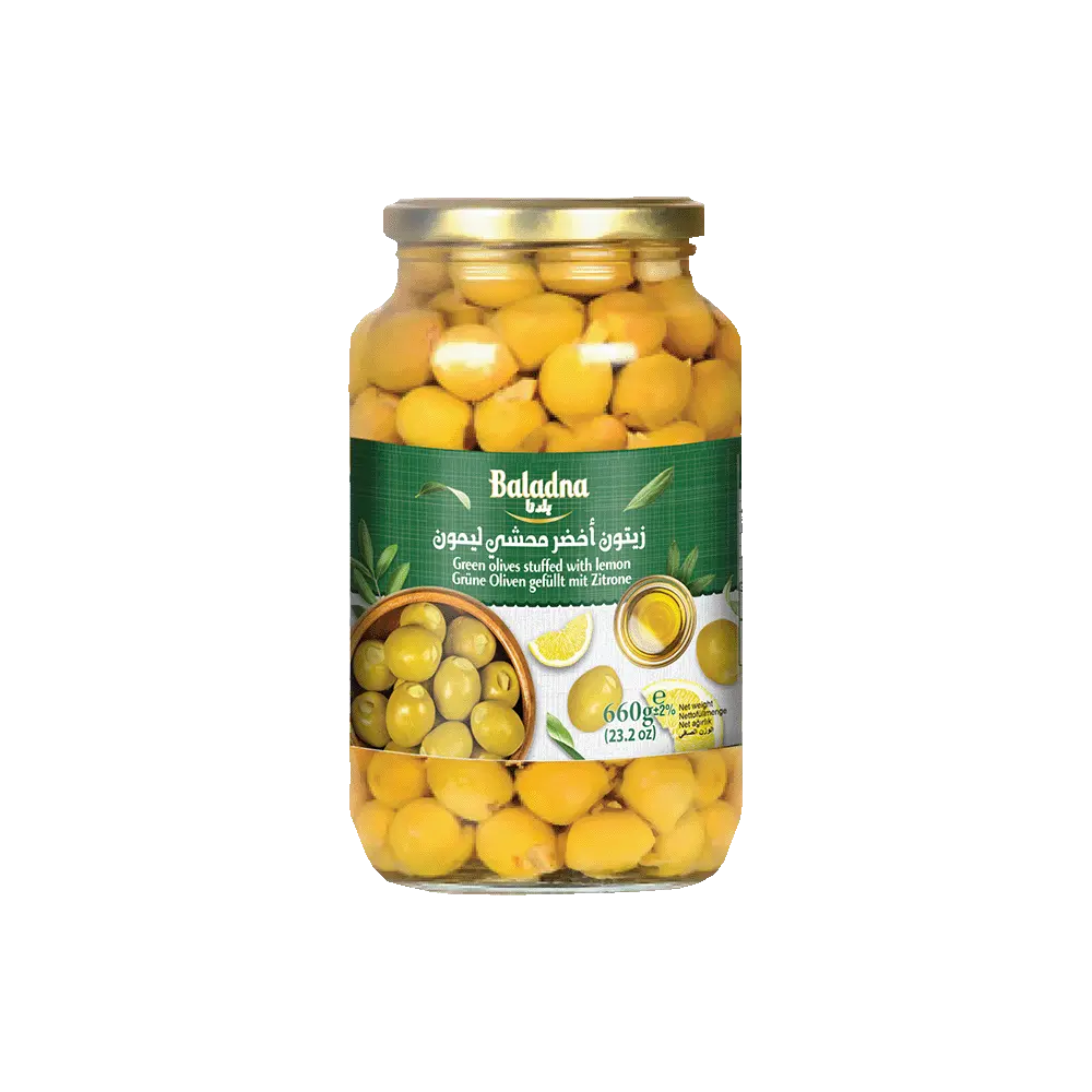 Green olives stuffed with melon, Baladna, 660g