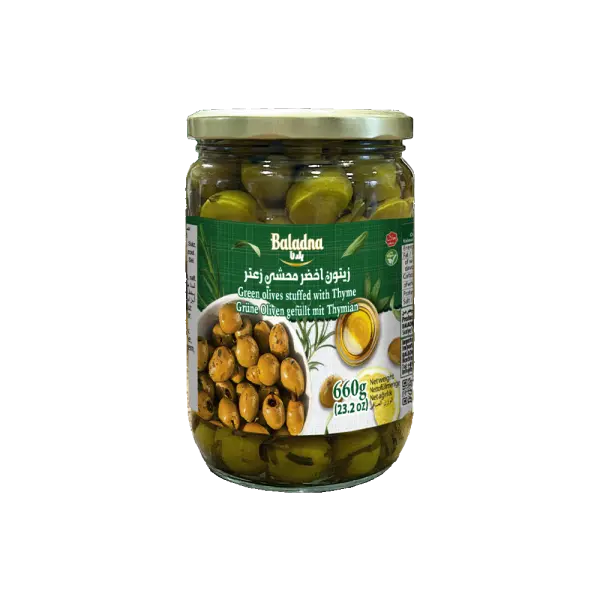 Green olives stuffed with thyme, Baladna, 660g