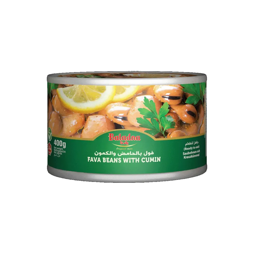 Grosses fèves cuisinées au citron, cumin et piment, 400g