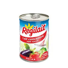 Lait Concentré Non Sucré Entier, Régilait, 410mg
