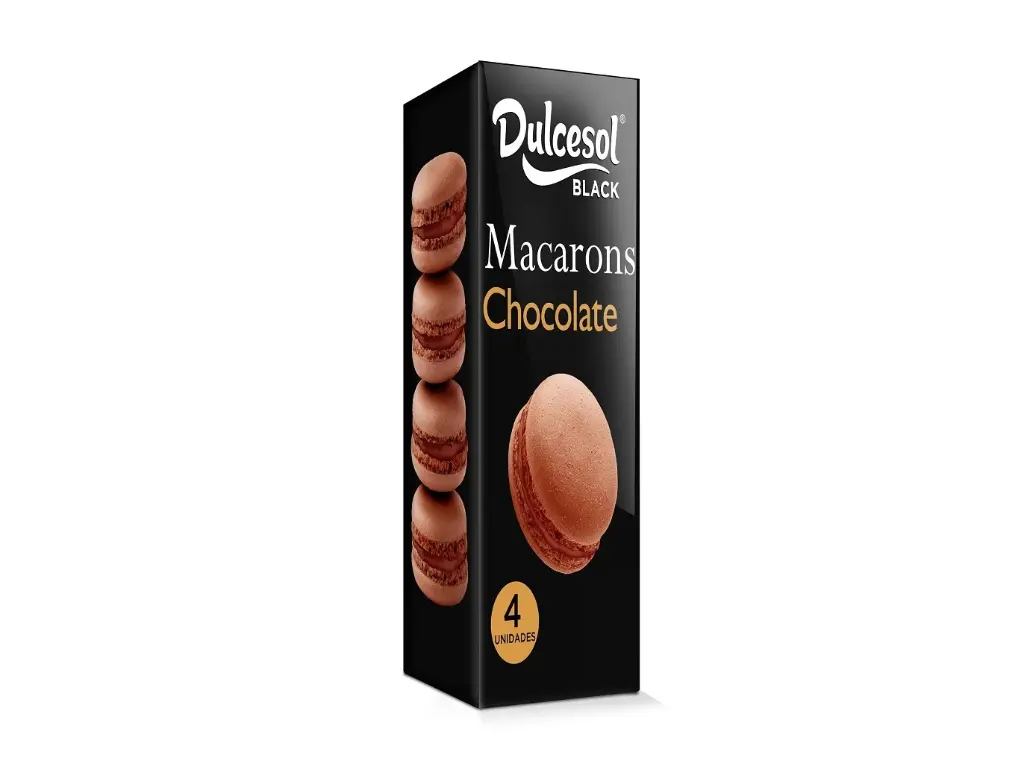 Macarons goût chocolat, Dulcesol, 4 pièces