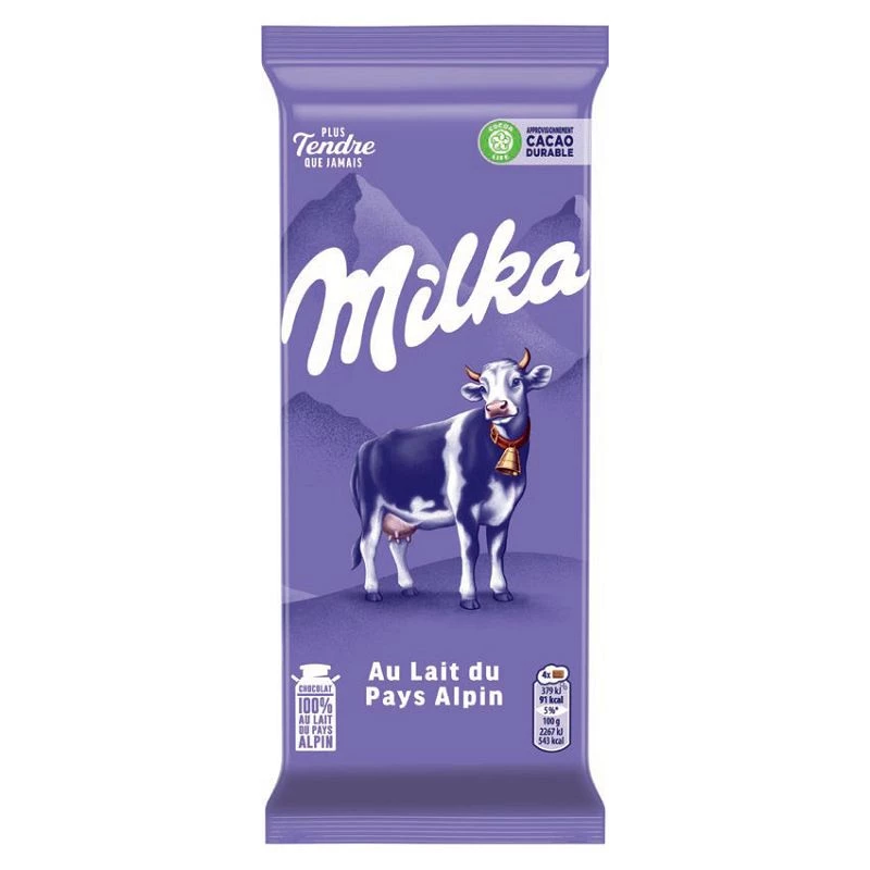 Chocolat au lait, Milka, 100g