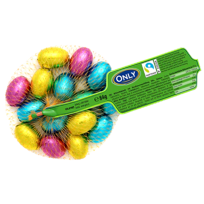 Oeufs en chocolat au lait fourrés de crème à la noisette, 84g