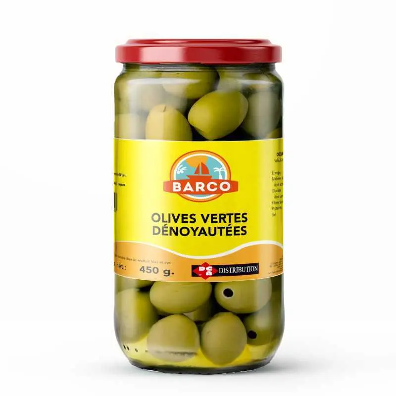 Olives vertes dénoyautée, Barco, 450g