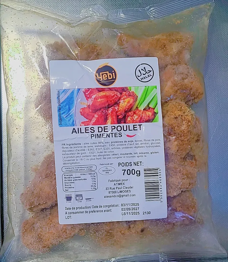 Ailerons de poulet wings hot, Yebi, 700g
