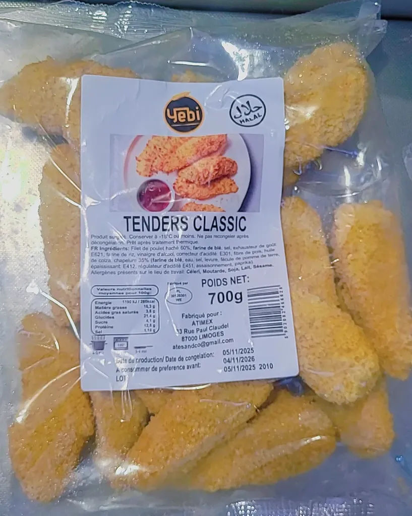 Tenders de poulet hot, Yebi, 700g