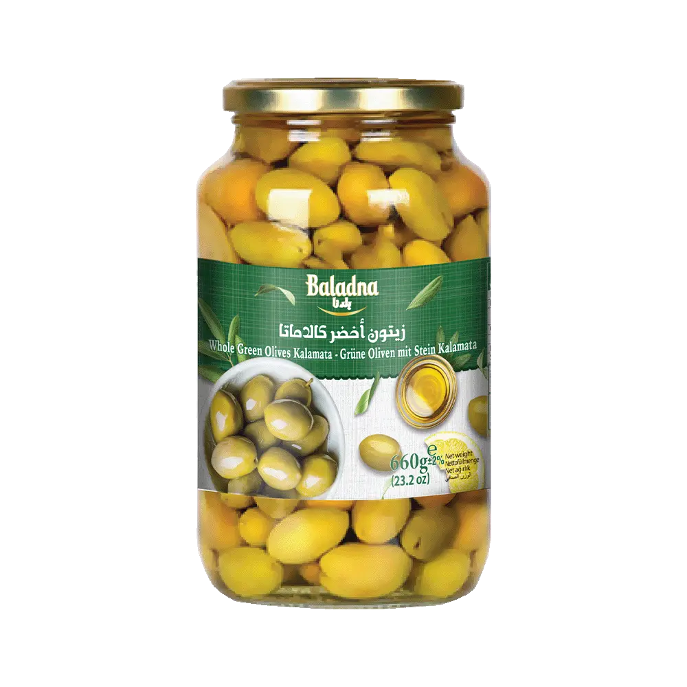Whole Green olives kalamata, Baladna, 660g