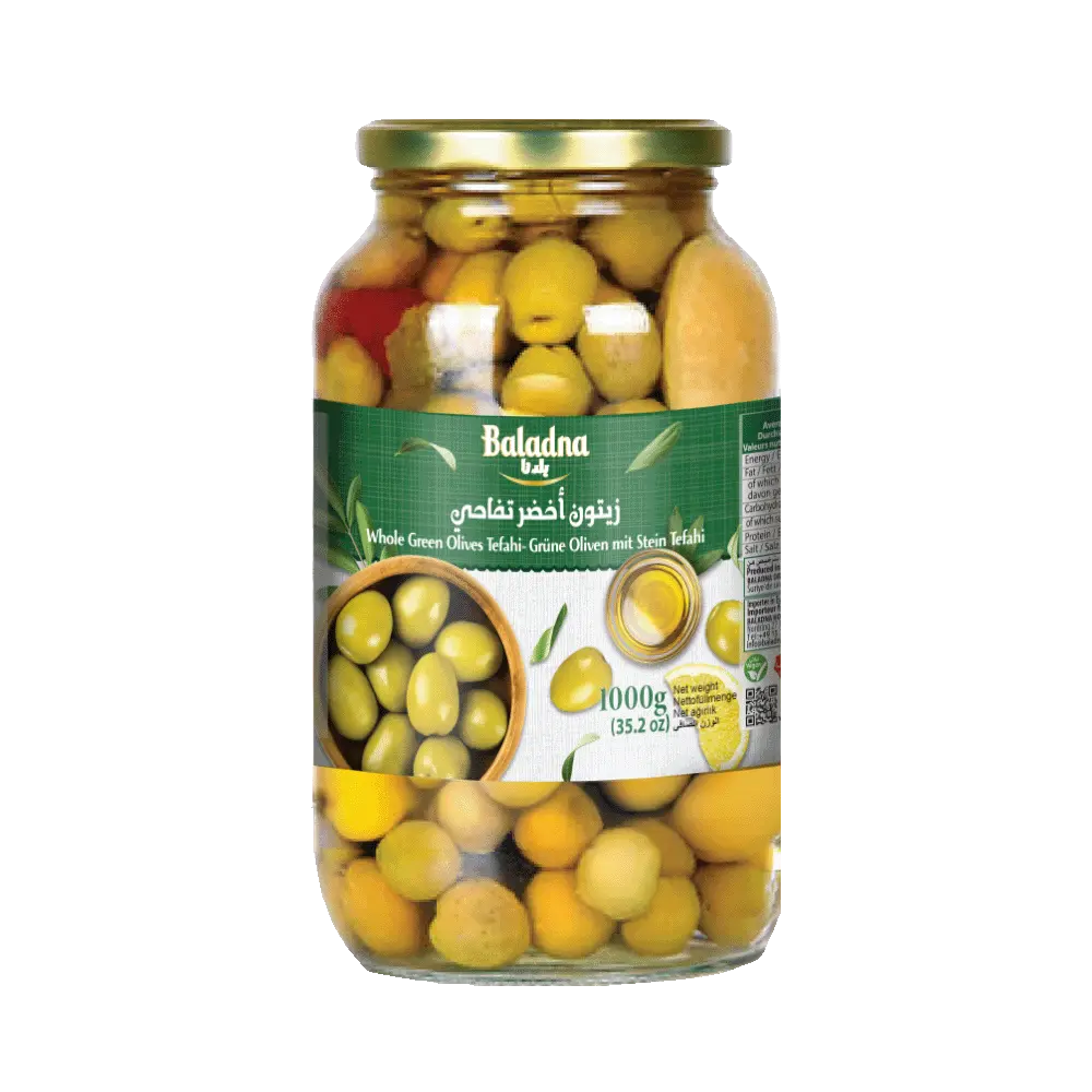 Olives vertes dénoyautées, Baladna, 1000g