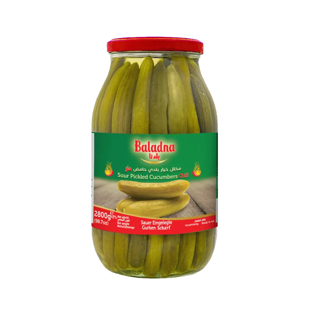 Sour pickled cucumbers chili, Baladna, 2800g