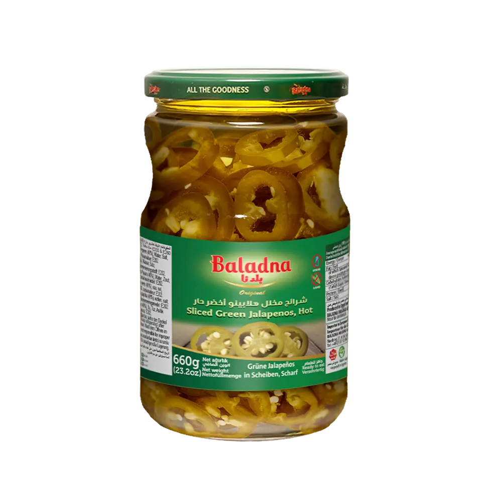Jalapenos vert coupés, Baladna, 660g