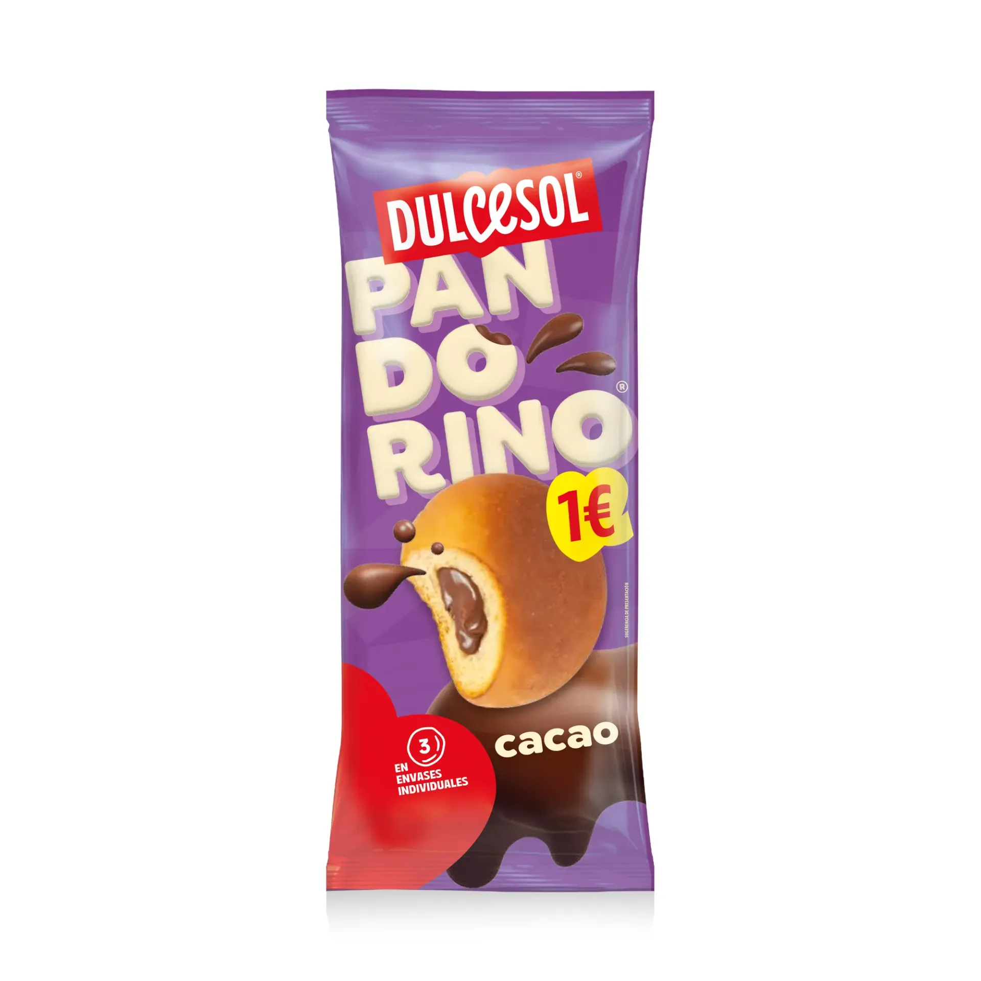 Pandorino Dulcesol Chocolate 3un 135g