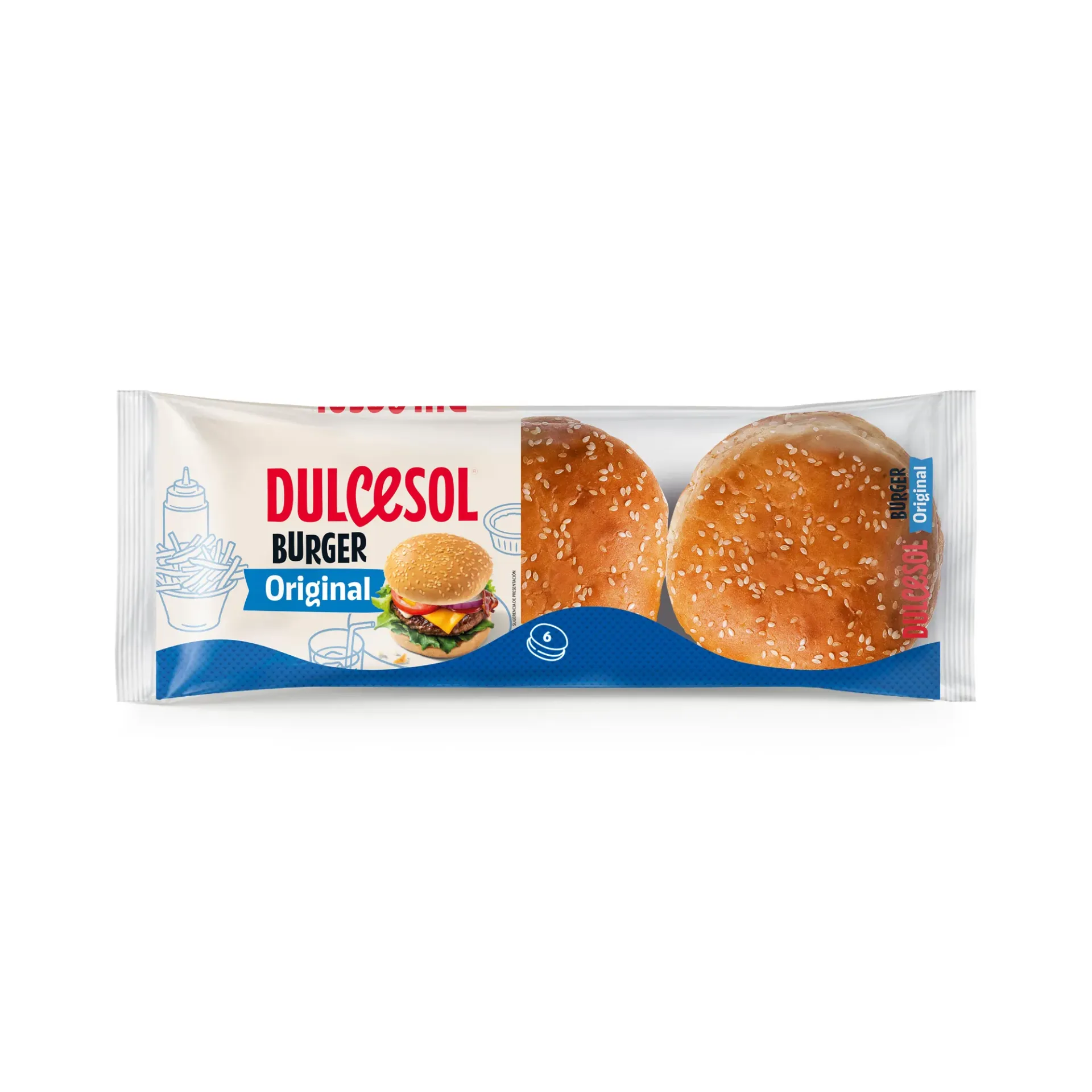 Burger Bread, Dulcesol, 6 pieces