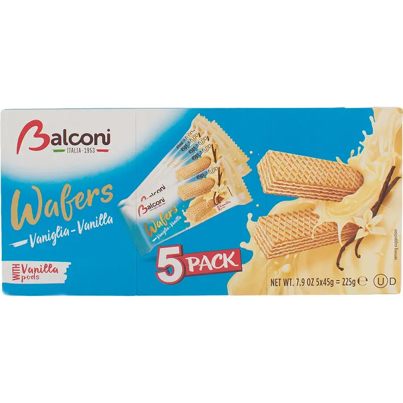 Gaufrettes Cacao, Balconi, 5x45g