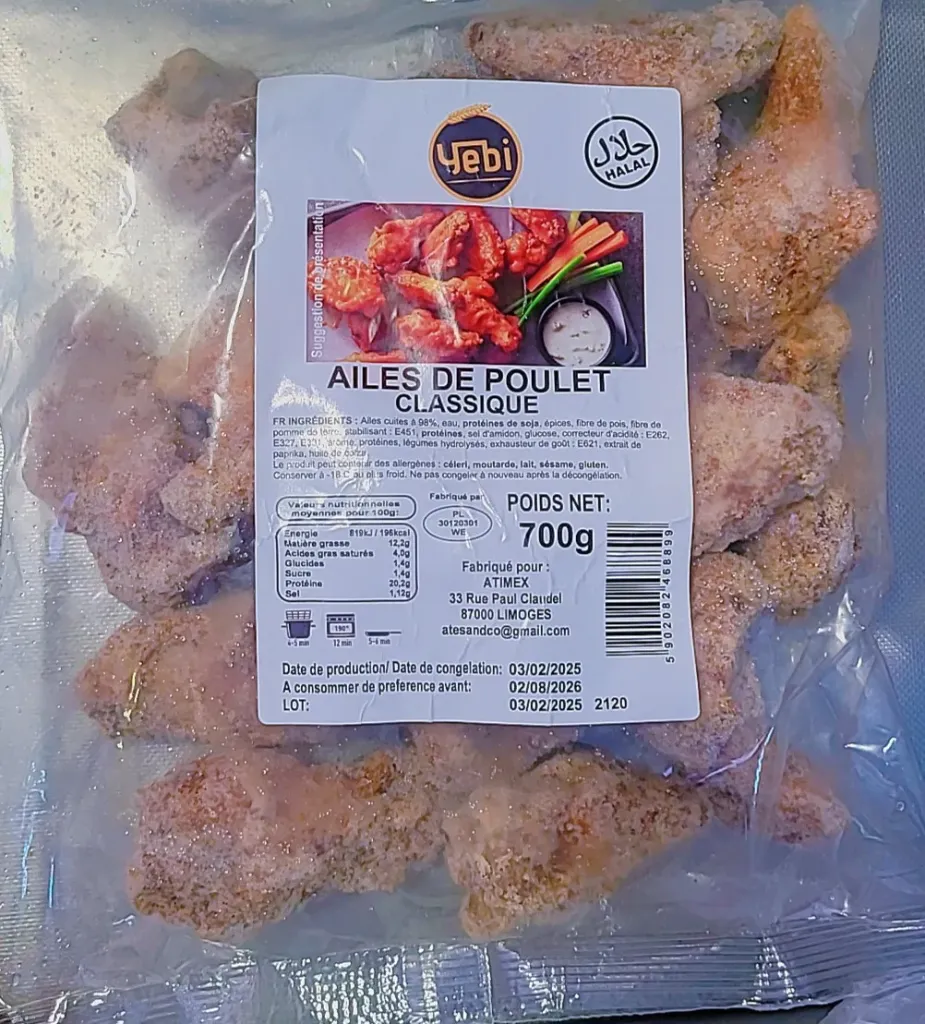 Ailerons wings classic, Yebi, 700g