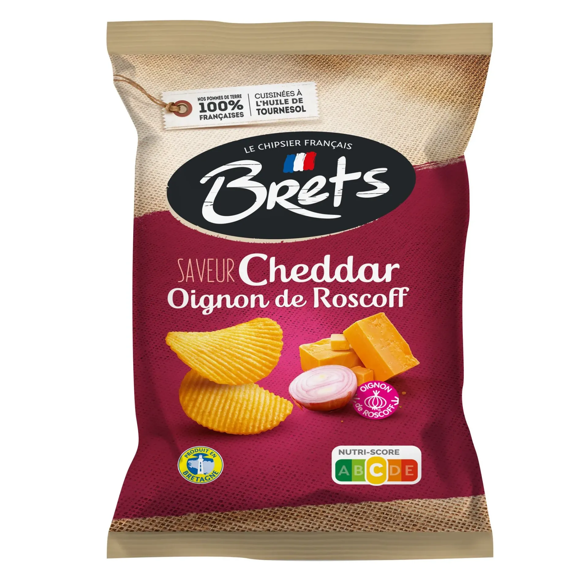 Chips Cheddar & Oignon, Bret's, 125g