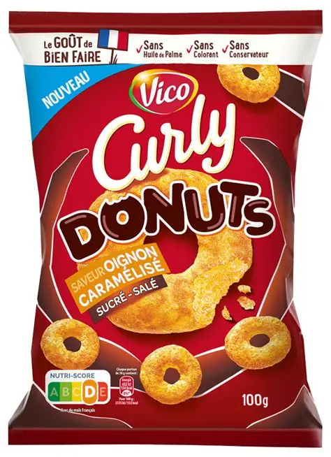 Curly Donuts oignon caramelise, Vico, 100g