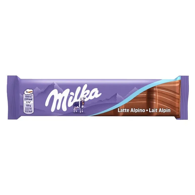 Barre de chocolat Milka au lait, 37g
