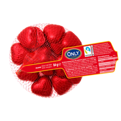 Cœurs en chocolat à la crème de lait, 84g