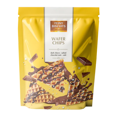 Chips de gaufrette au glacage au cacao et au sel, 70g