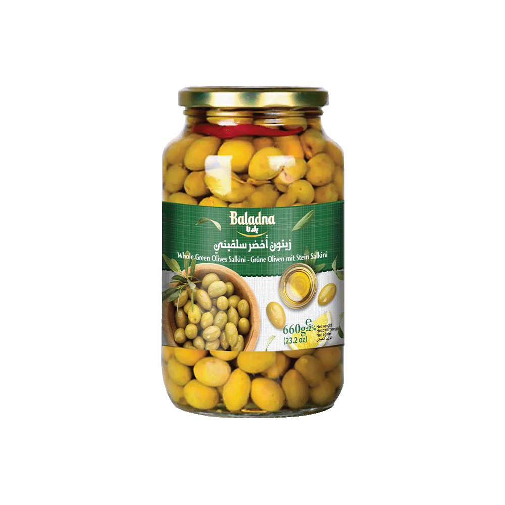 Whole Green olives kalamata, Baladna, 660g