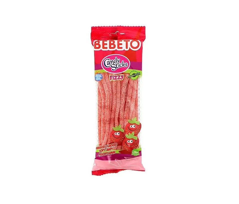 BEBETO Sour Sticks Fraise Bonbon Halal 24 g