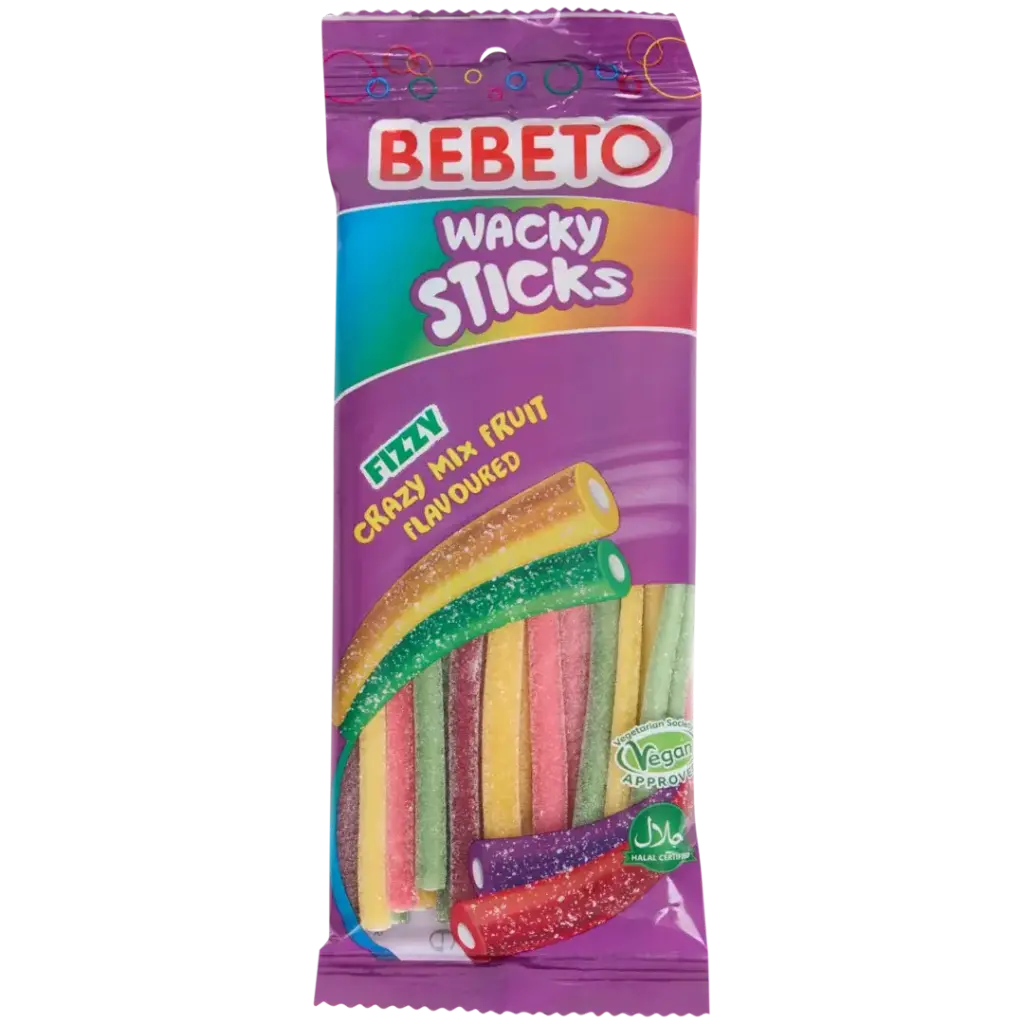 BEBETO Wacky Sticks Bonbon Halal 75 g