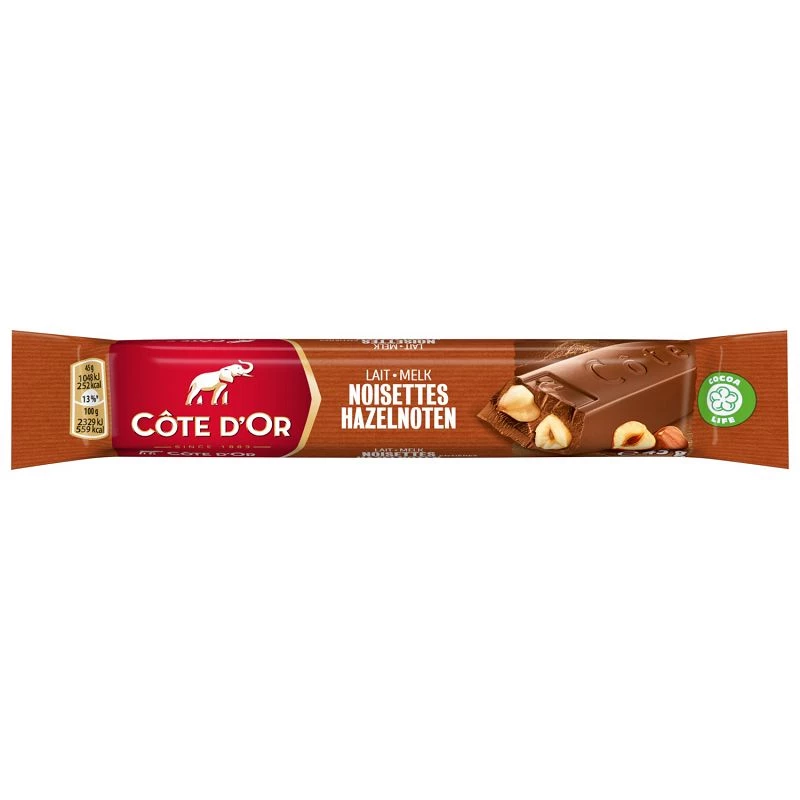 Cote d'or barre lait noisette, 45g
