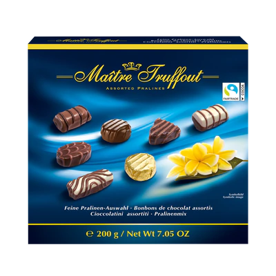 Assortiment de pralines boîte bleue 200g