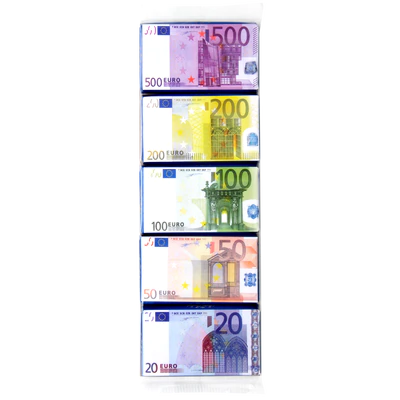 Billets d'euros en chocolat au lait 5x15g
