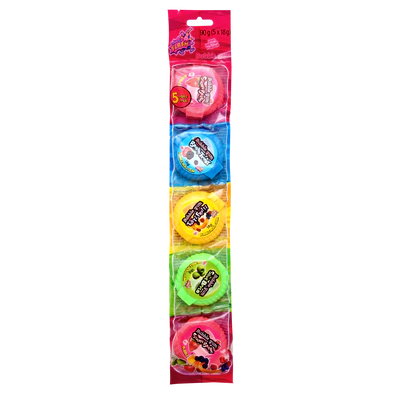 Bubble gum rouleaux 5 variétés 90g