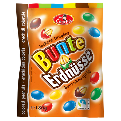 Cacahuètes enrobés de chocolat au lait, 180g