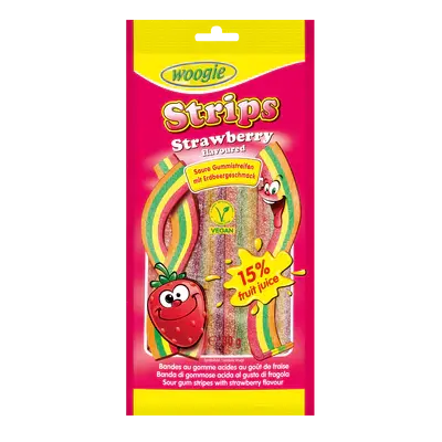 Strips Strawberry, Woogie, 80g