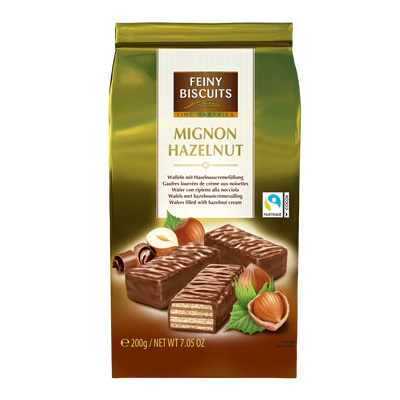 Gaufrettes fourrées de crème aux noisettes 200g