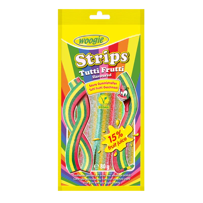 Strips Apple, Tuti fruti, Woogie, 80g